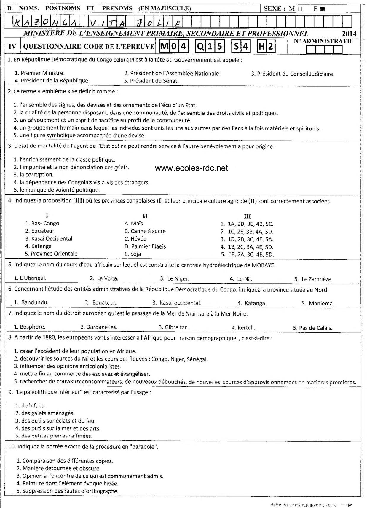 Items de Culture Générale en PDF