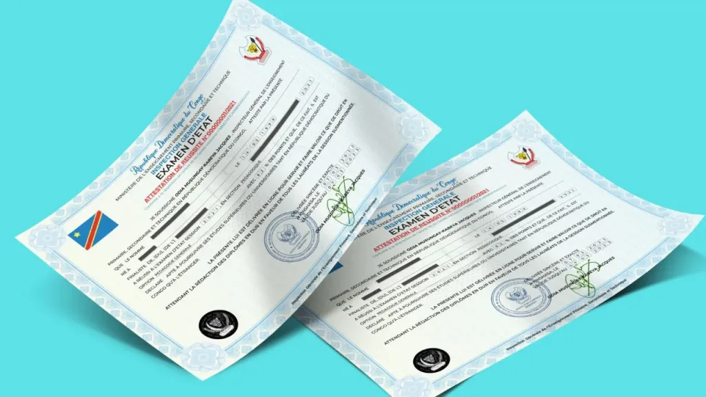 Attestation de Réussite Exetat
