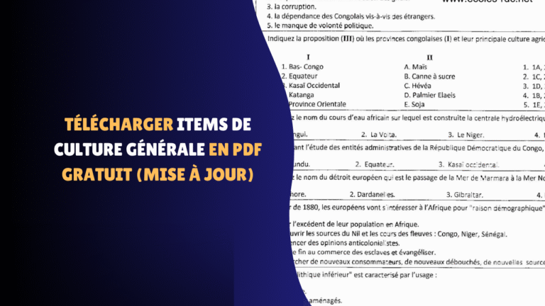 Télécharger Items de Culture générale en PDF Gratuit